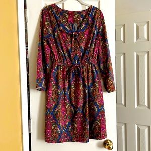 Pretty paisley blue and fuchsia patterned dress